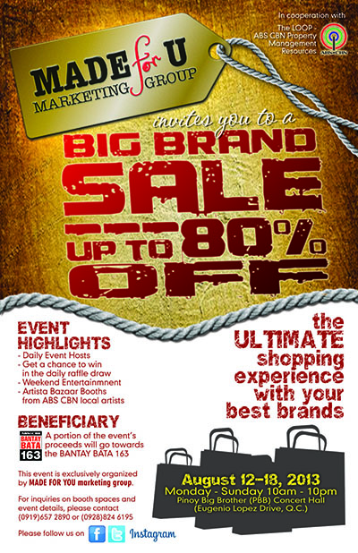 Big Brand Sale up to 80 OFF August 12-18 2013