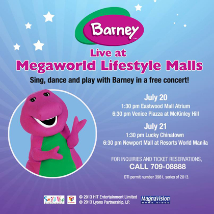Barney Live at Megaworld Lifestyle Malls
