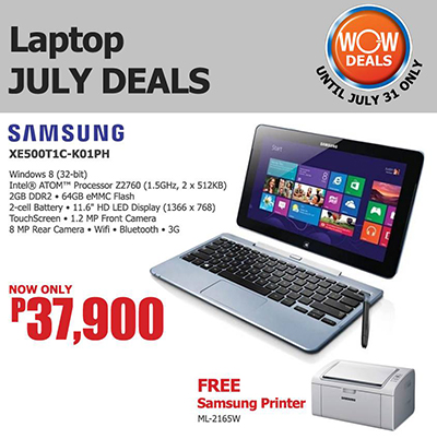 Buy Samsung Laptop, FREE Samsung Printer at Wow Deals July 2013