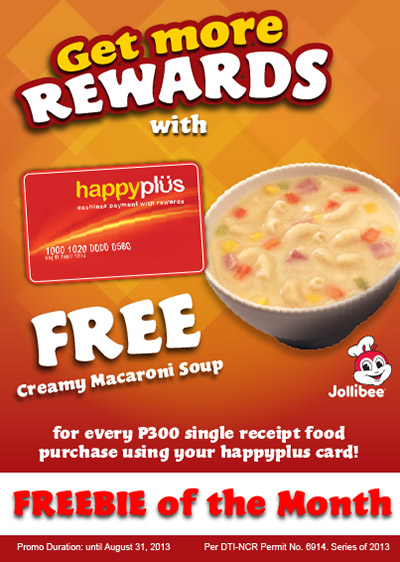 Free Jollibee Creamy Macaroni Soup with Happy Plus Card