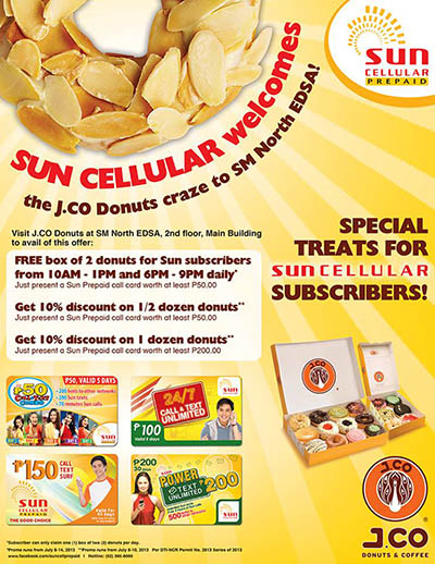 Sun Cellular FREE J.CO DONUTS Promo 2013