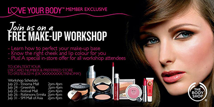 The Body Shop Free Make Up Workshops 2013