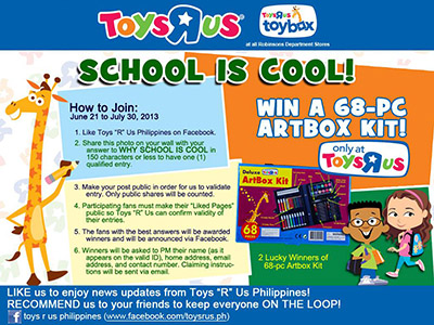 Win a 68-pc Artbox Kit by Toys R Us School is Cool Promo