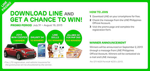 Download LINE App and Win a 2013 Mini Cooper Promo