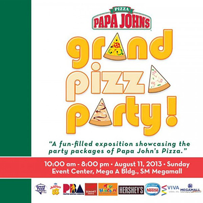 Grand Pizza Party at Papa Johns Pizza