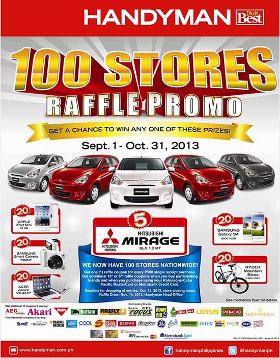 Handyman 100 Stores Raffle Promo