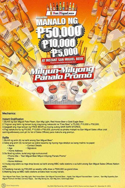 Giveaway by San Miguel: Instant Prize Promotion