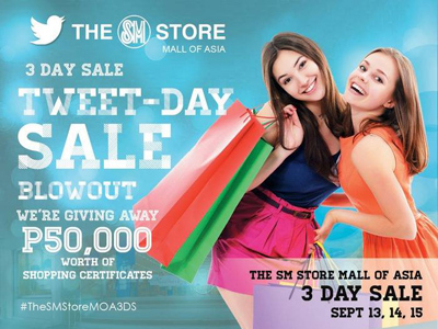 Win Shopping Certificates on The SM Store 3 Day Sale TWEET-DAY SALE Blowout