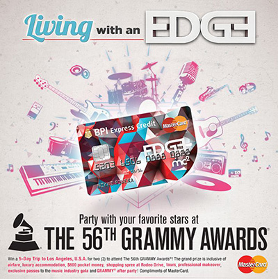 BPI Edge Living the Edge Promo – Trip for 2 to watch 56th Grammy 2013 for FREE!