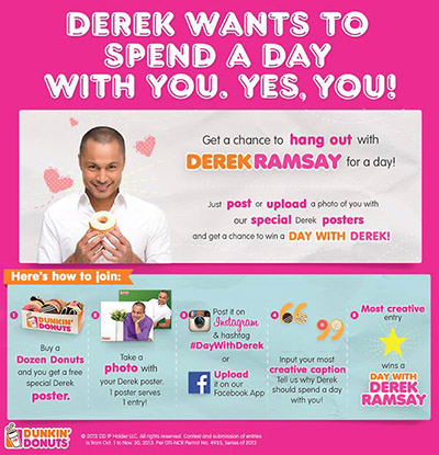Dunkin Donuts Promo - Spend a Day with Derek Ramsay