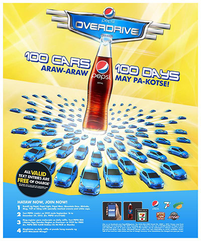 Pepsi Overdrive 100 Cars in 100 Days Raffle Promo - Win Mitsubishi Mirage