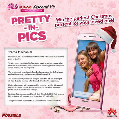 Pretty in Pics Promo 2013 - Win Pink Huawei Ascend P6