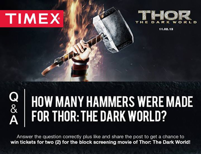 Win Free Movie Tickets in Thor The Dark World