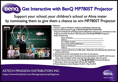 BenQ Get Interactive Win BenQ MP780ST Projector Promo 2013