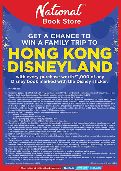 National Bookstore Trip to Hong Kong Disneyland Promo