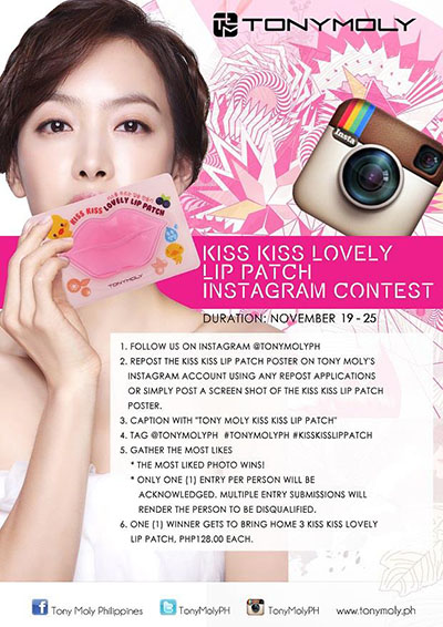 Tony Moly Philippines Kiss Kiss Lovely Lip Patch Instagram Contest Mechanics