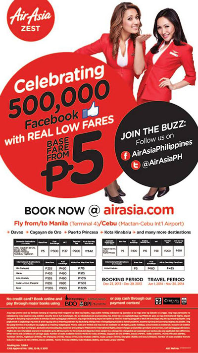 Air Asia P5 Seat Sale Promo