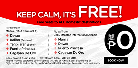 FREE Seats to ALL domestic destinations Promo at AirAsia Philippines