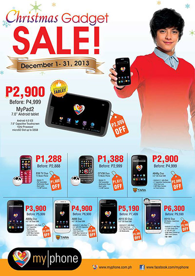 MyPhone Christmas Gadget Sale Dec 1-31 2013