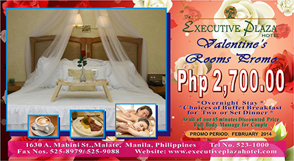 Executive Plaza Hotel Valentines Rooms Promo