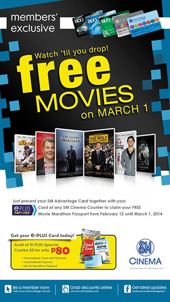 FREE Movies at SM Cinema on March 1 2014