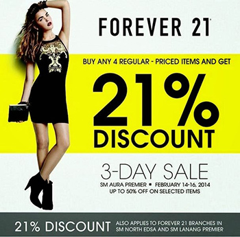 Forever 21 3-day SALE at SM Aura Premier