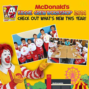 McDonald’s Kiddie Crew Workshop 2014 - Registration and Schedules
