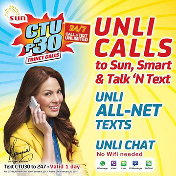 Sun Prepaid Call Text Unli 30
