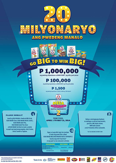 BEAR BRAND Mega Milyonaryo Papremyo 2 Promo Mechanics 2014