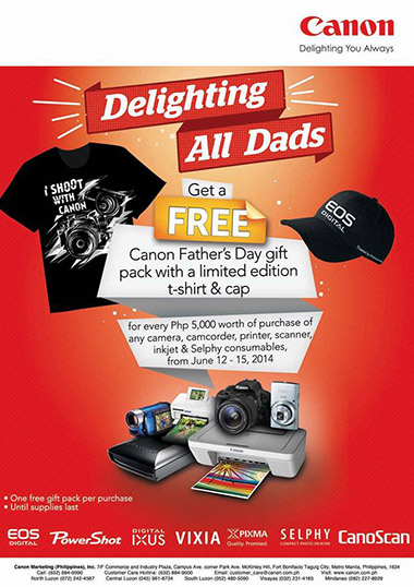 Canon Fathers Day Promo - FREE Limited Edition Freebies