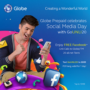 FREE Facebook with Globe Prepaid GoUNLI20 Promo