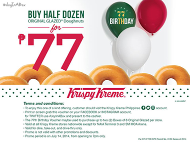 Krispy Kreme Birthday Half Dozen Promo