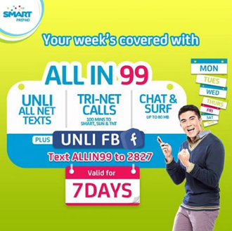 SMART Prepaid All In 99 Promo with Unlimited Facebook Surfing