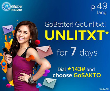One Week Unlimited Texts with Globe GoUNLITXT49 Promo