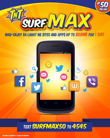Talk N Text offers Surf Max 50 Surf Max 299 and Surf Max 999 UnliPromo_com