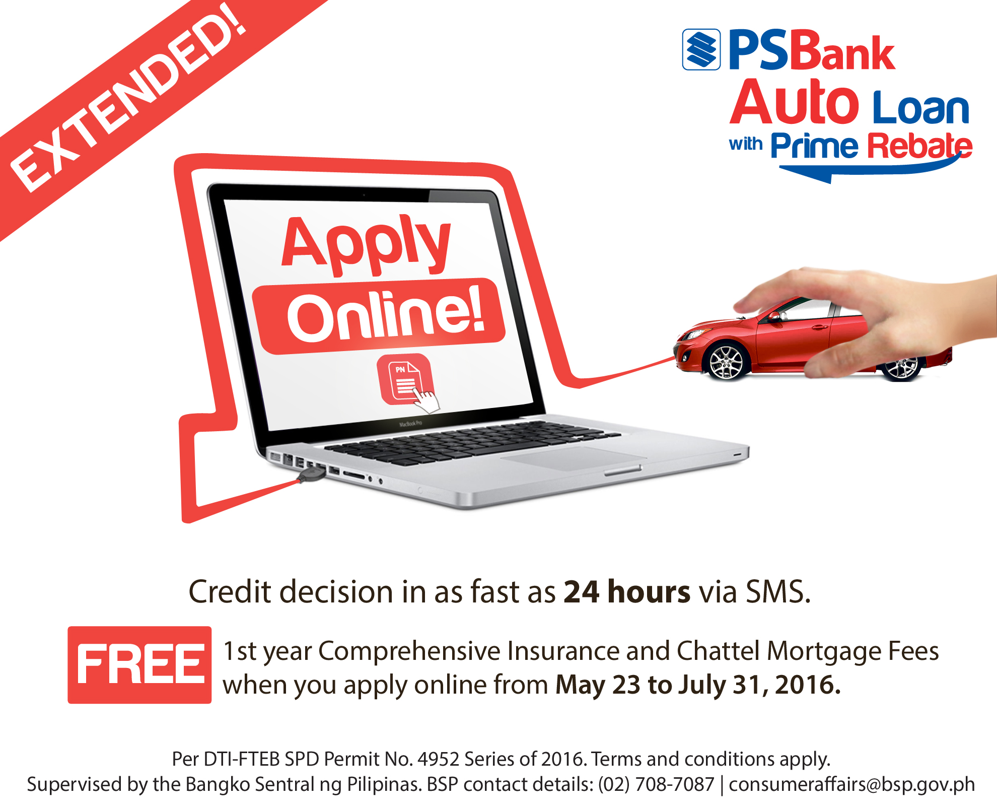 Get Freebies When You Apply Now For A PSBank Auto Loan Online Promo 