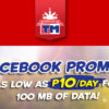 TM Facebook Promo with FB10, FB15, FB30, FB50, FACEBOOK50 and FB199